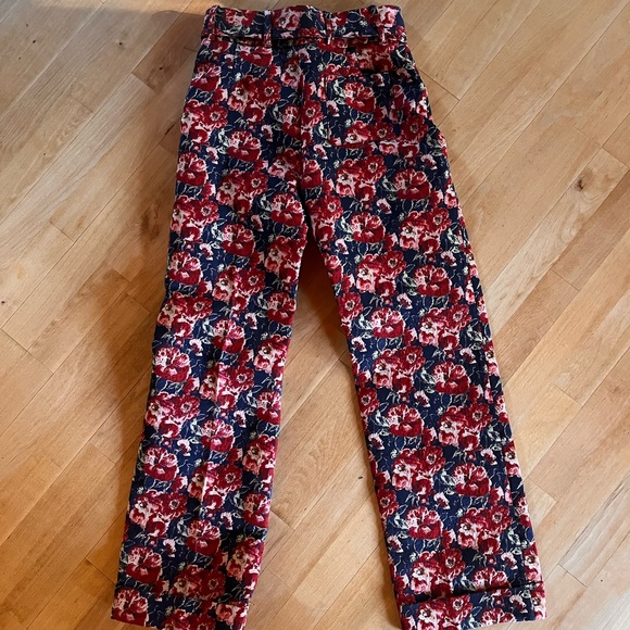 Sezane Lukas Trousers Jacquard Roses - Size 40 - Picture 9 of 10